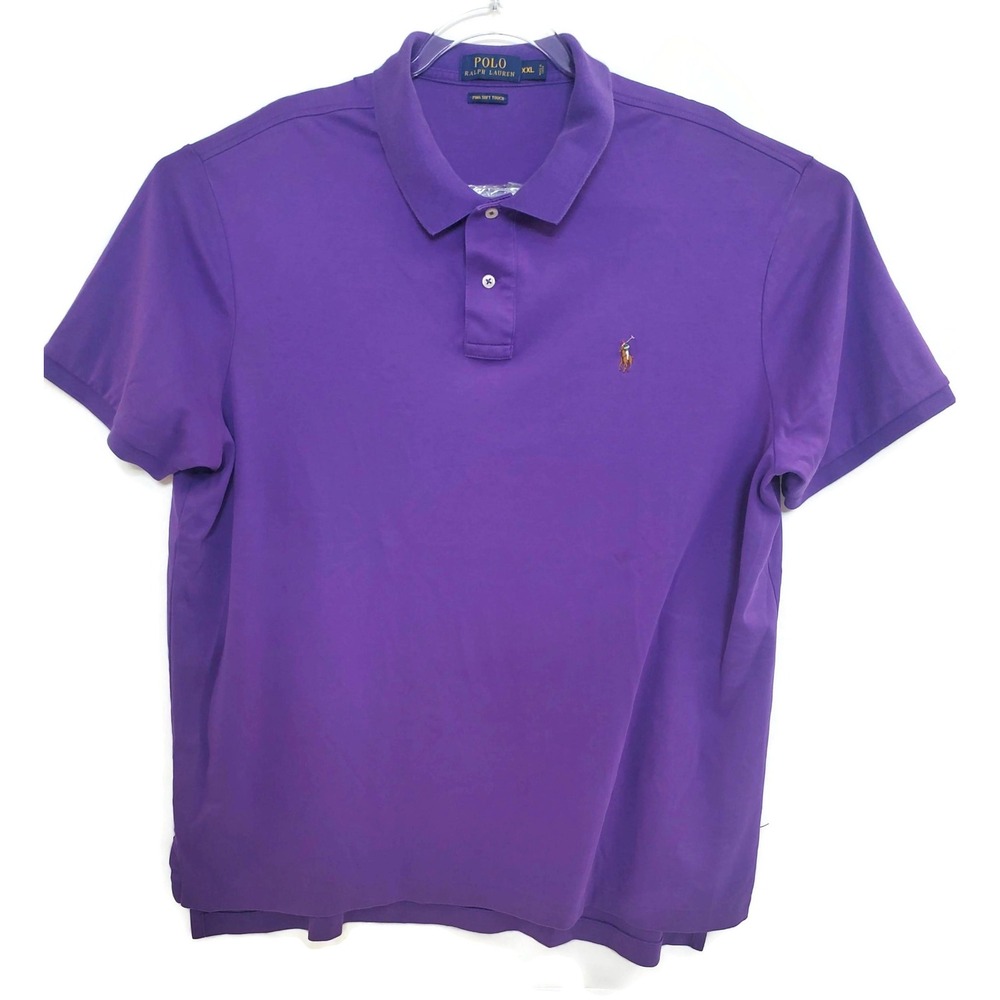 Polo Ralph Lauren Polo Shirt Mens 2XL Purple Pima‎ Soft Touch Pony Logo